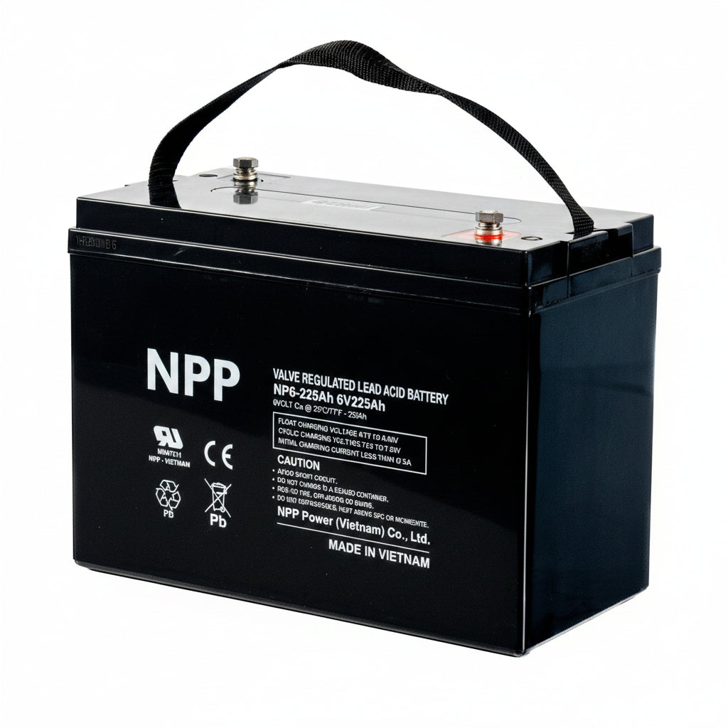 BATERA DE INVERSOR NPP 6V225AMP LIBRE DE MANTENIMIENTOAGM