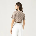BRITANIA CROP TOP WOMEN TAUPE GRAY - Monastery | Tienda Oficial Colombia