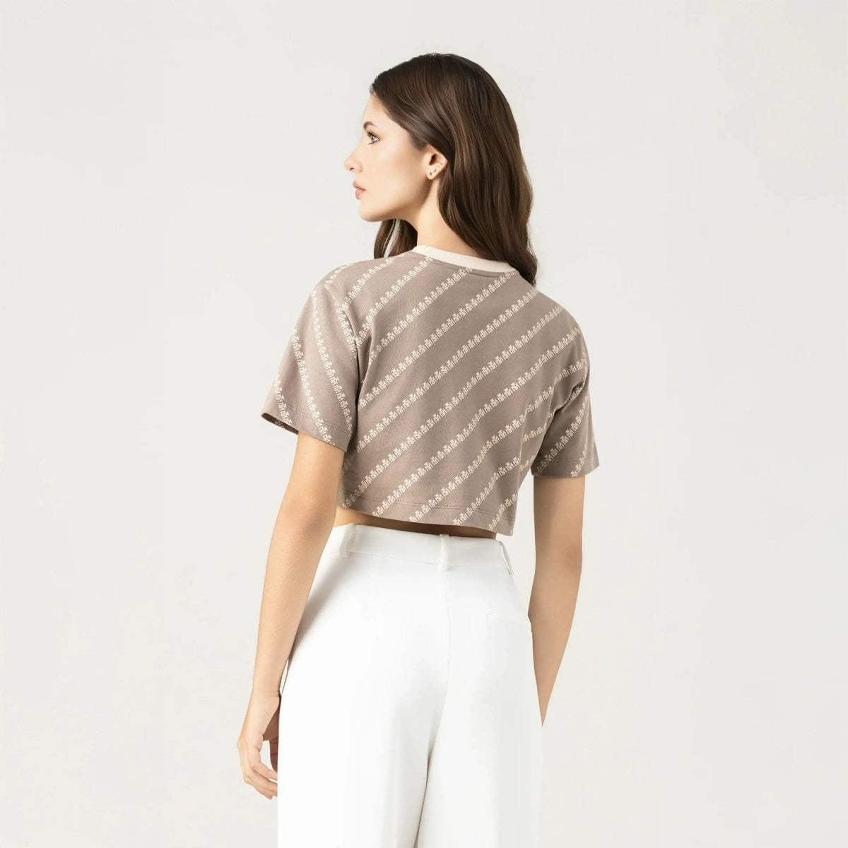 BRITANIA CROP TOP WOMEN TAUPE GRAY - Monastery | Tienda Oficial Colombia