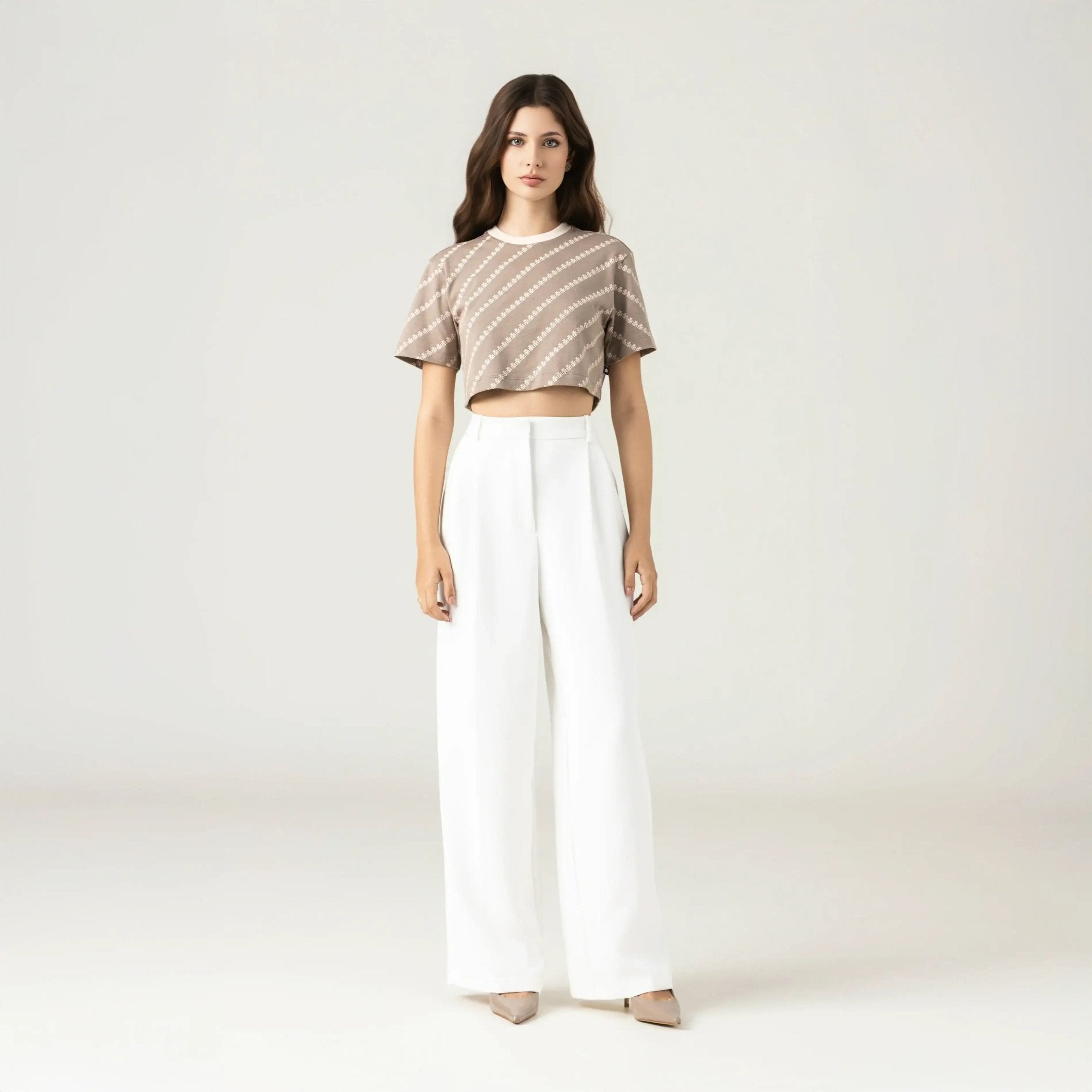 BRITANIA CROP TOP WOMEN TAUPE GRAY - Monastery | Tienda Oficial Colombia