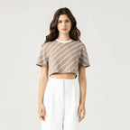 BRITANIA CROP TOP WOMEN TAUPE GRAY - Monastery | Tienda Oficial Colombia
