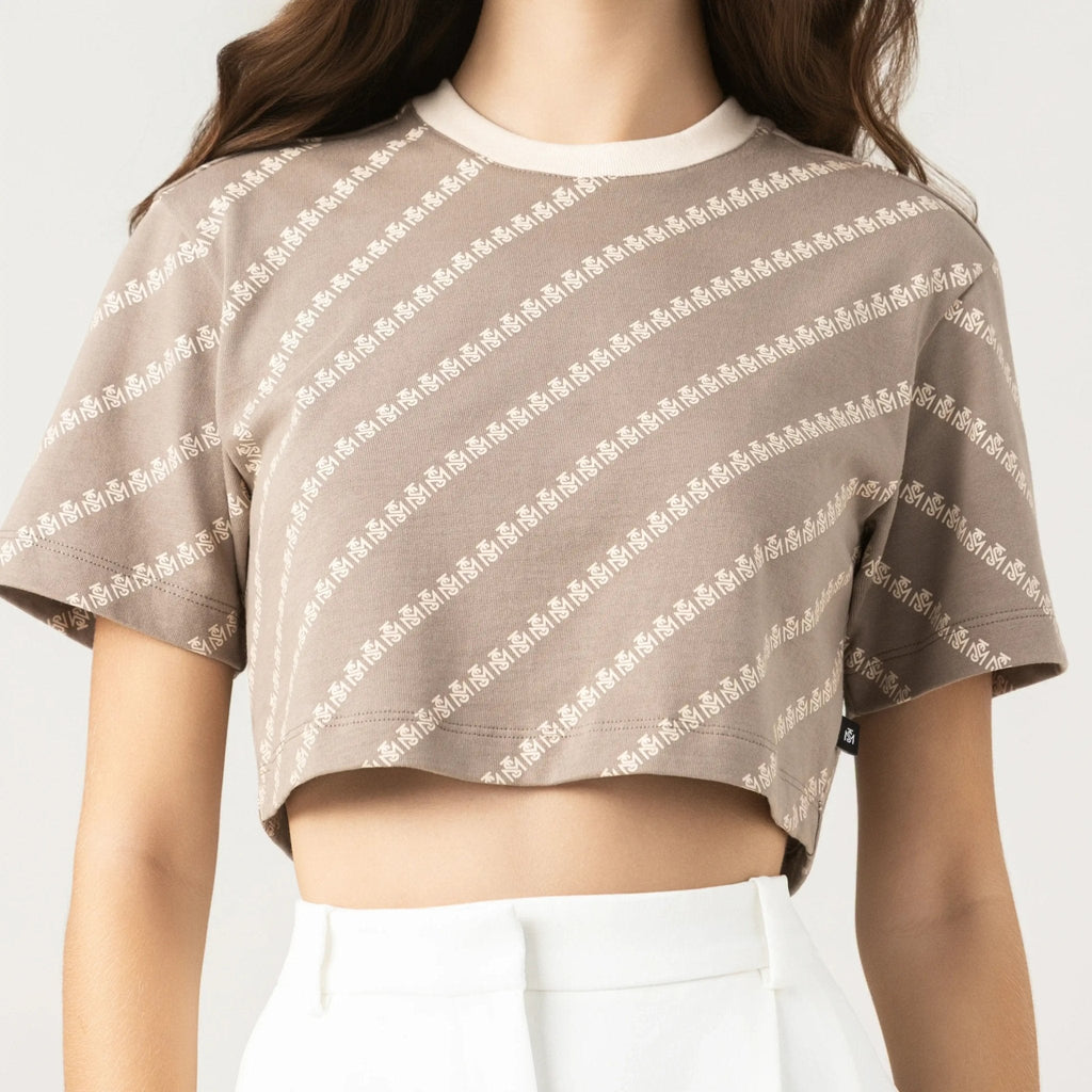 BRITANIA CROP TOP WOMEN TAUPE GRAY - Monastery | Tienda Oficial Colombia