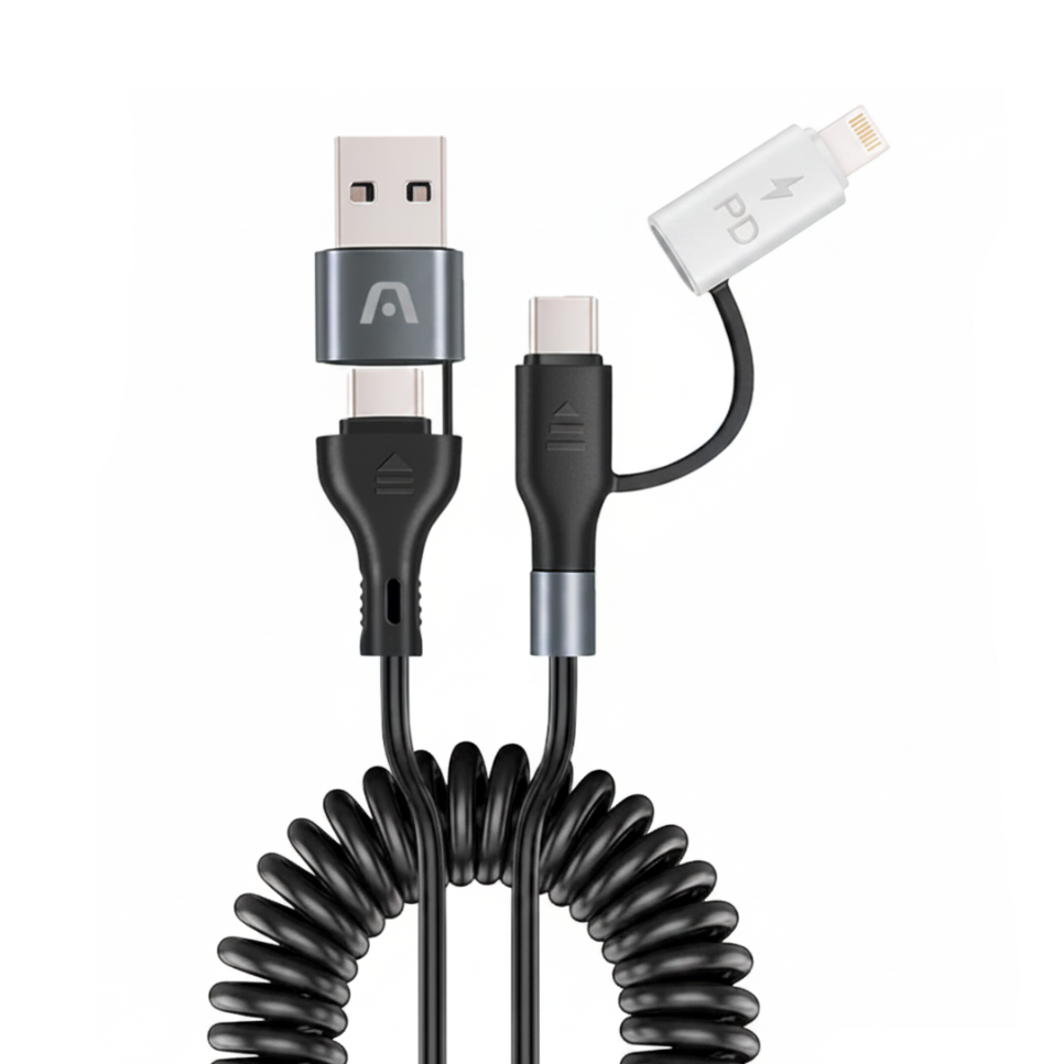 CABLE ARGOM 5FT 4IN1 USBC TO USBC 60W FAST CHARGE BLACK
