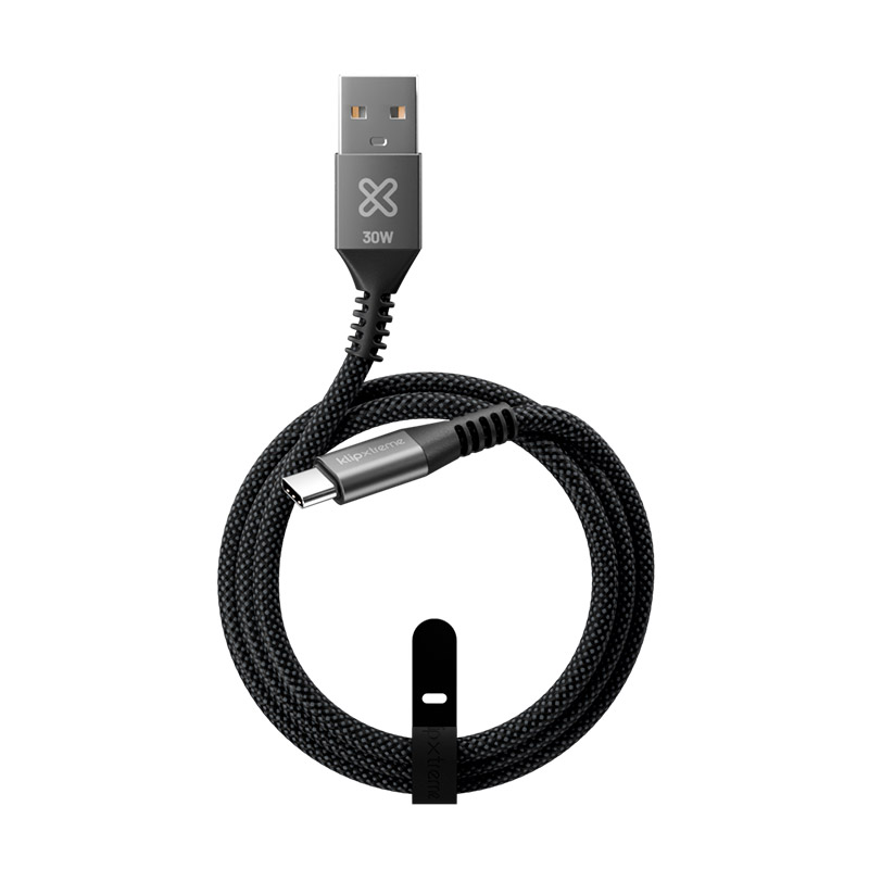 CABLE KLIPX 6FT USBA TO USBC 30WBLACK