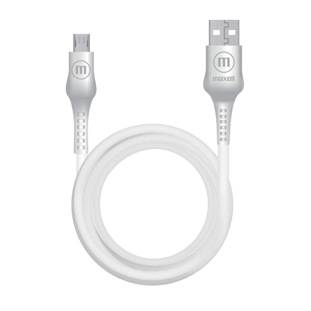 CABLE MAXELL 6FT USB TO MICRO USB JELLEEZ WHITE