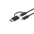 CABLE XTECH 6FT USBC 2 IN 1 USBC TO USBA BLACK