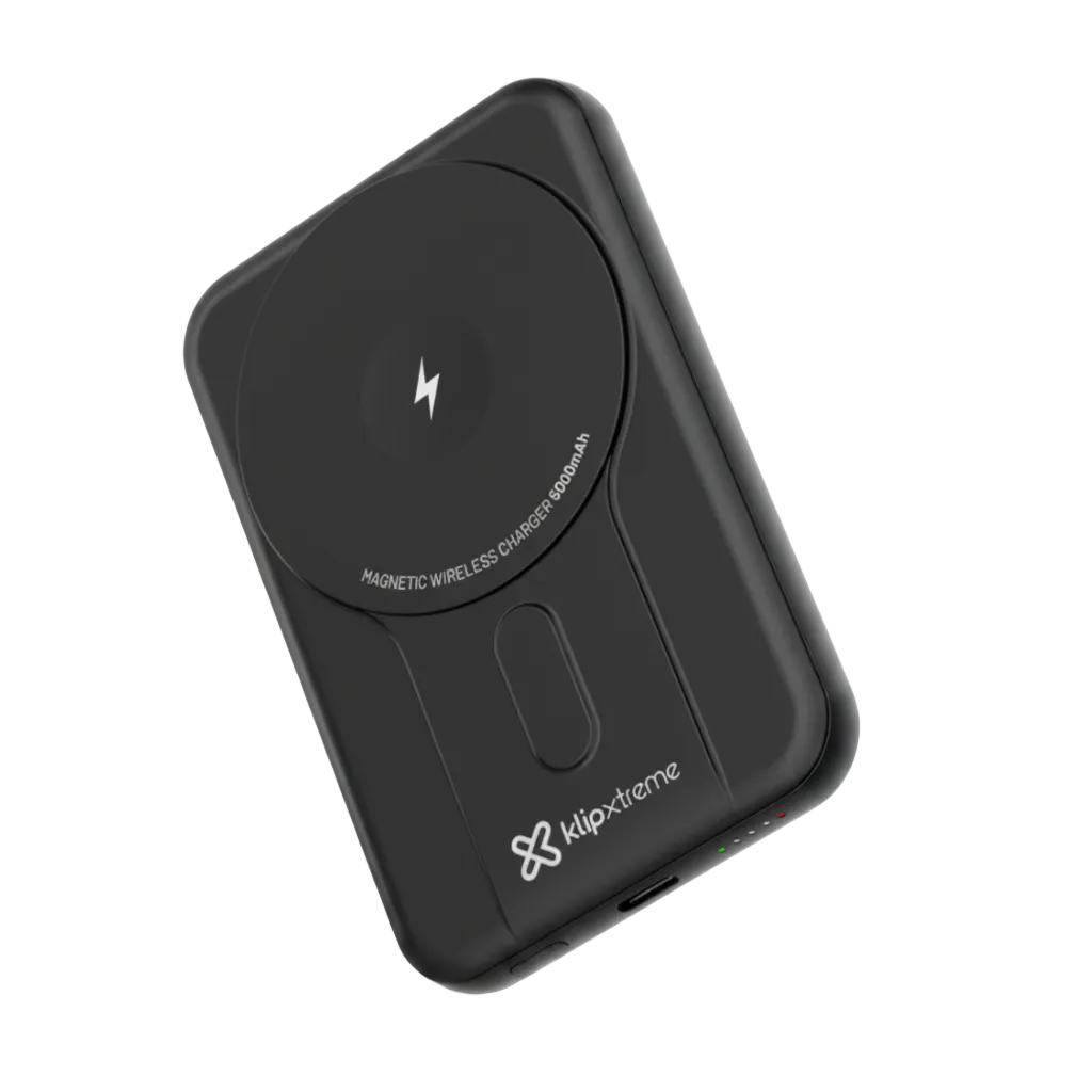 CARGADOR KLIPX POWERBANK WIRELESS MAGNETIC 5KUSBC BLACK