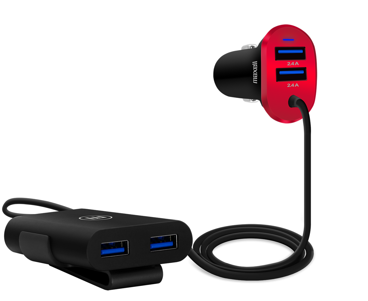 CARGADOR MAXELL DUSB404 CAR USB 4PORT 24A1A BLACK