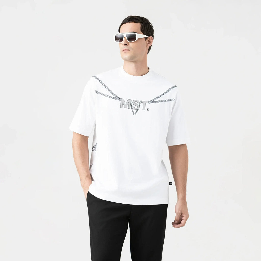 CHAINS T - SHIRT OVERSIZED MEN WHITE - Monastery | Tienda Oficial Colombia