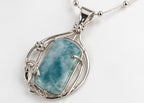 Collar de plata con larimar
