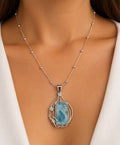 Collar de plata con larimar