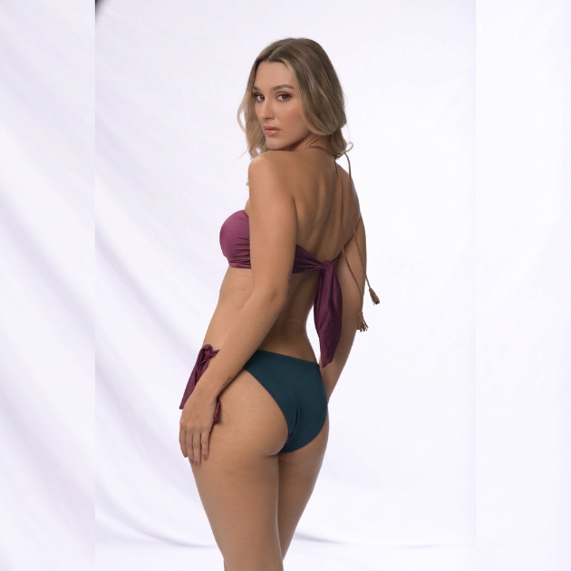 Top Bandeau Trenza & Panty de Amarre