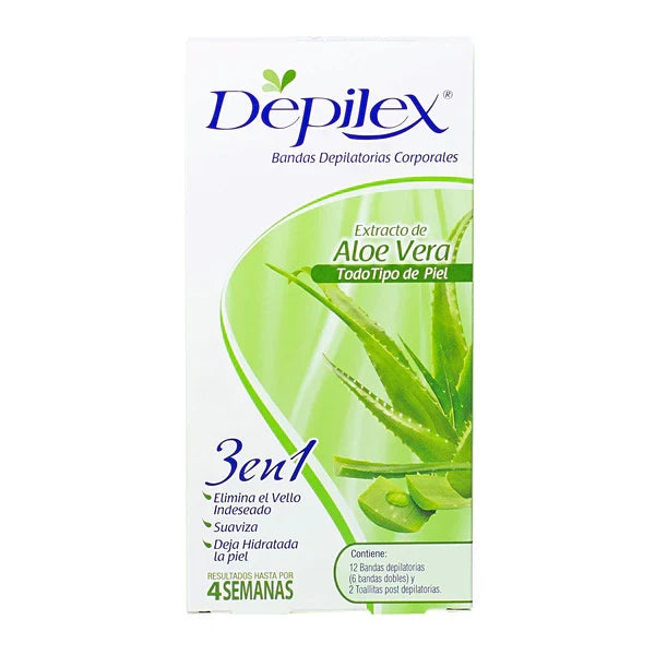 Depilex Bandas Depilatorias Corporales Todo Tipo de Piel x12
