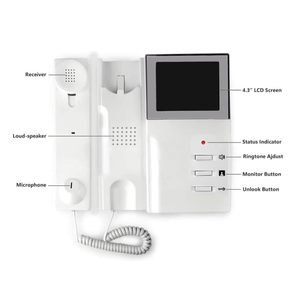 INTERCOM Videoportero Estilo Telefono, Con Camara Para Mayor Seguridad En Puertas.