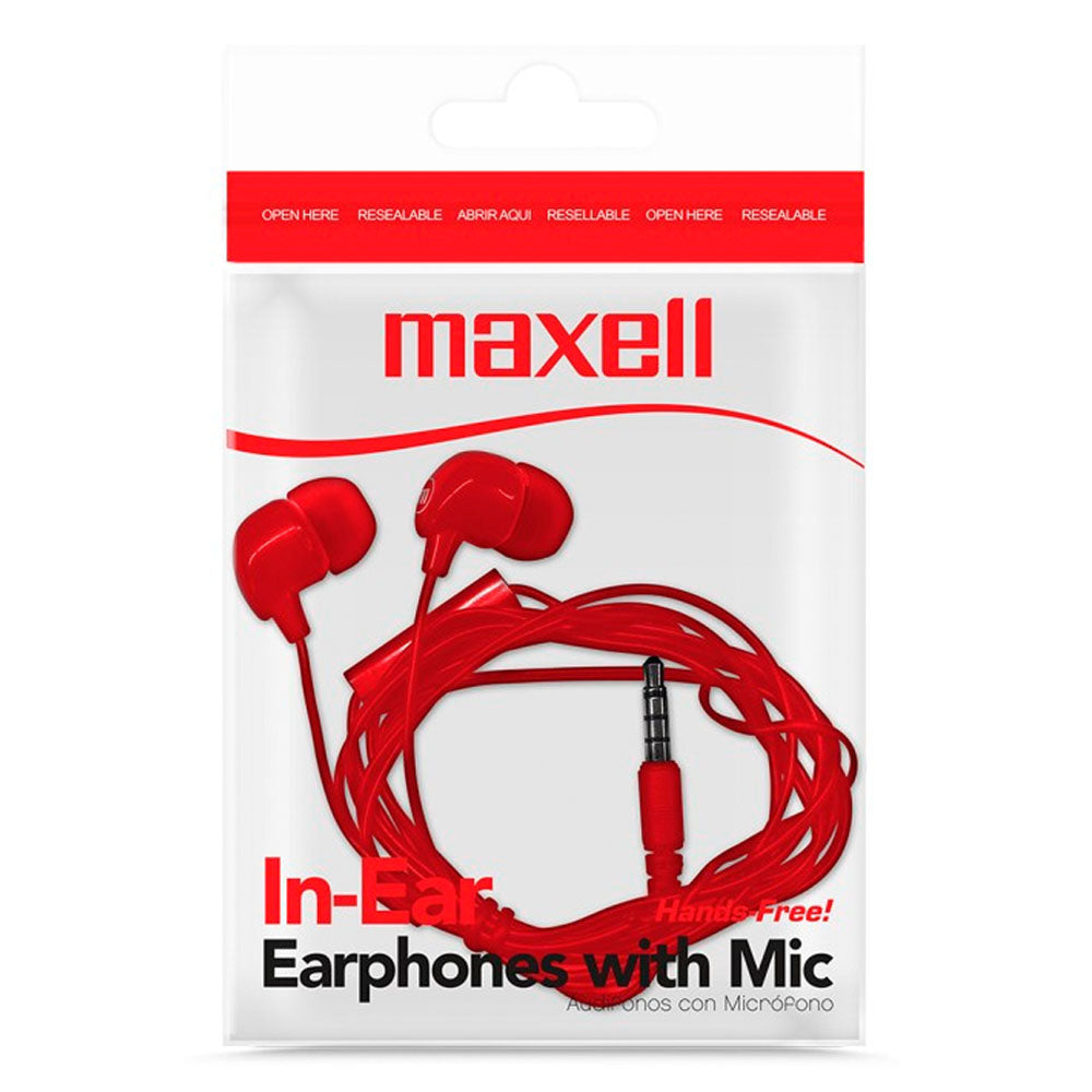 EARPHONES MAXELL INBAX AUDIO 35MM RED