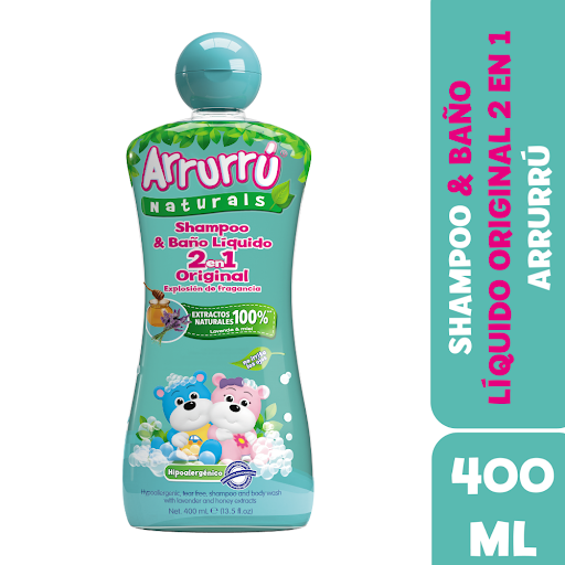 Arrurru Naturals Shampoo & Baño Líquido 2 en 1 Original 400 ml