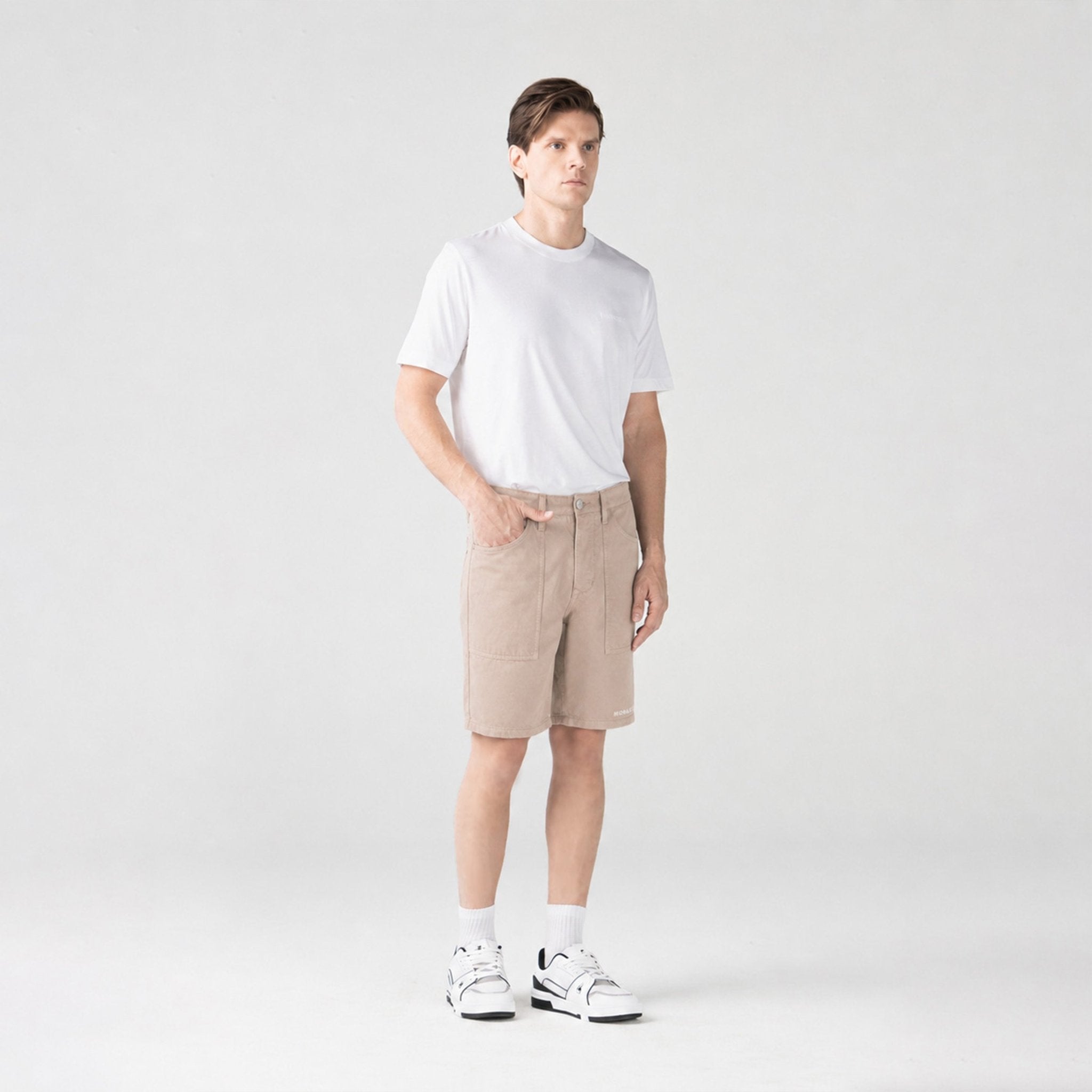 EXCELSUS DENIM SHORT MEN SIMPLY TAUPE - Monastery | Tienda Oficial Colombia