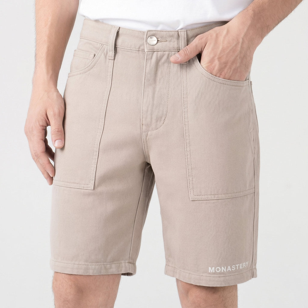 EXCELSUS DENIM SHORT MEN SIMPLY TAUPE - Monastery | Tienda Oficial Colombia