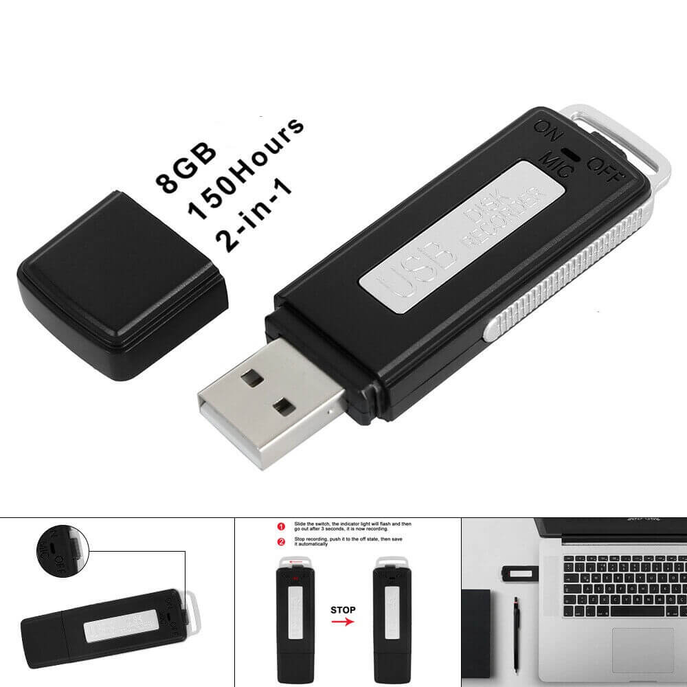 Grabadora de Audio tipo Memoria USB 8gb