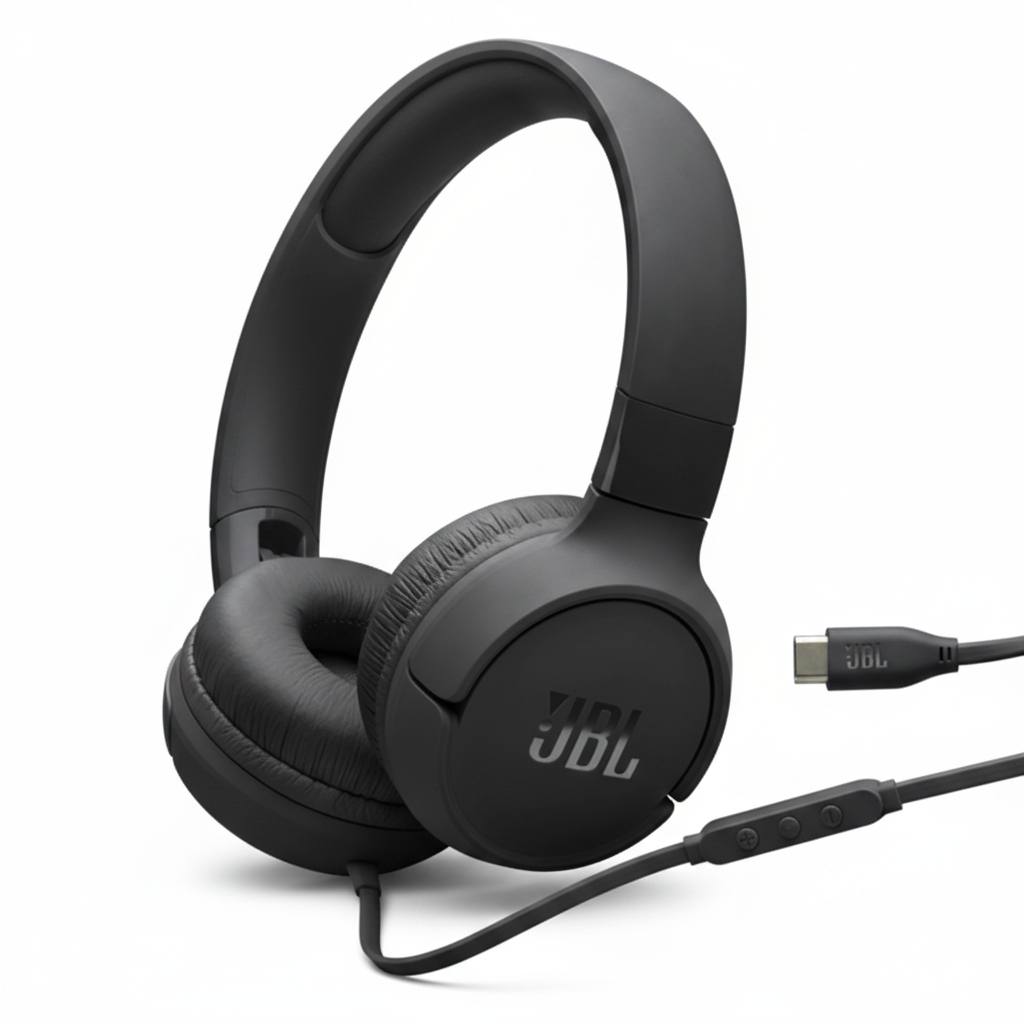 HEADPHONE JBL TUNE 520C WIRED OVEREAR USBC BLACK