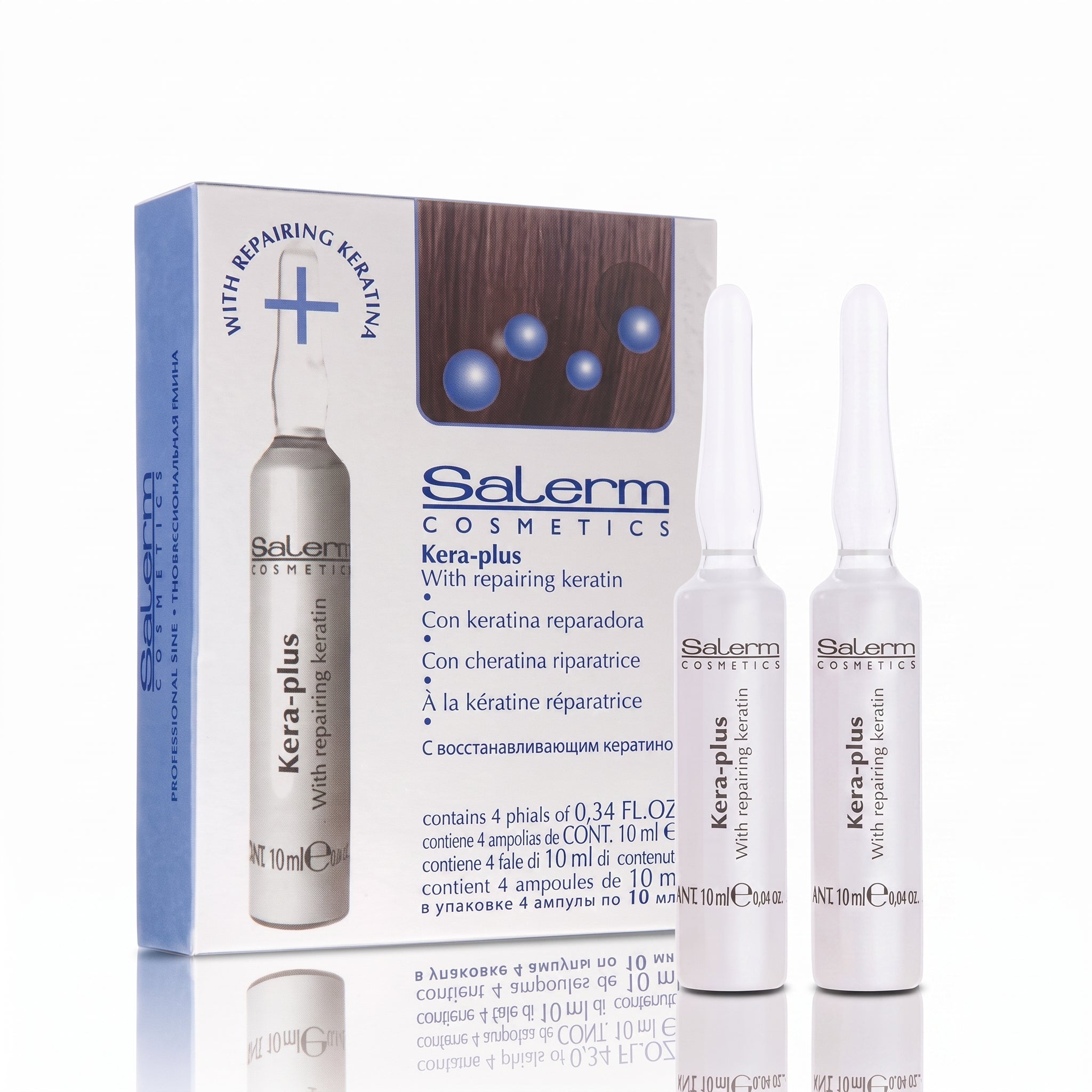 AMPOLLA SALERM KERA PLUS REPARADORA Y LACIADORA 4/1