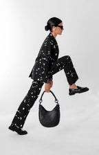 Saddle shoulder bag, hobo,  calf leather luxury designer piece