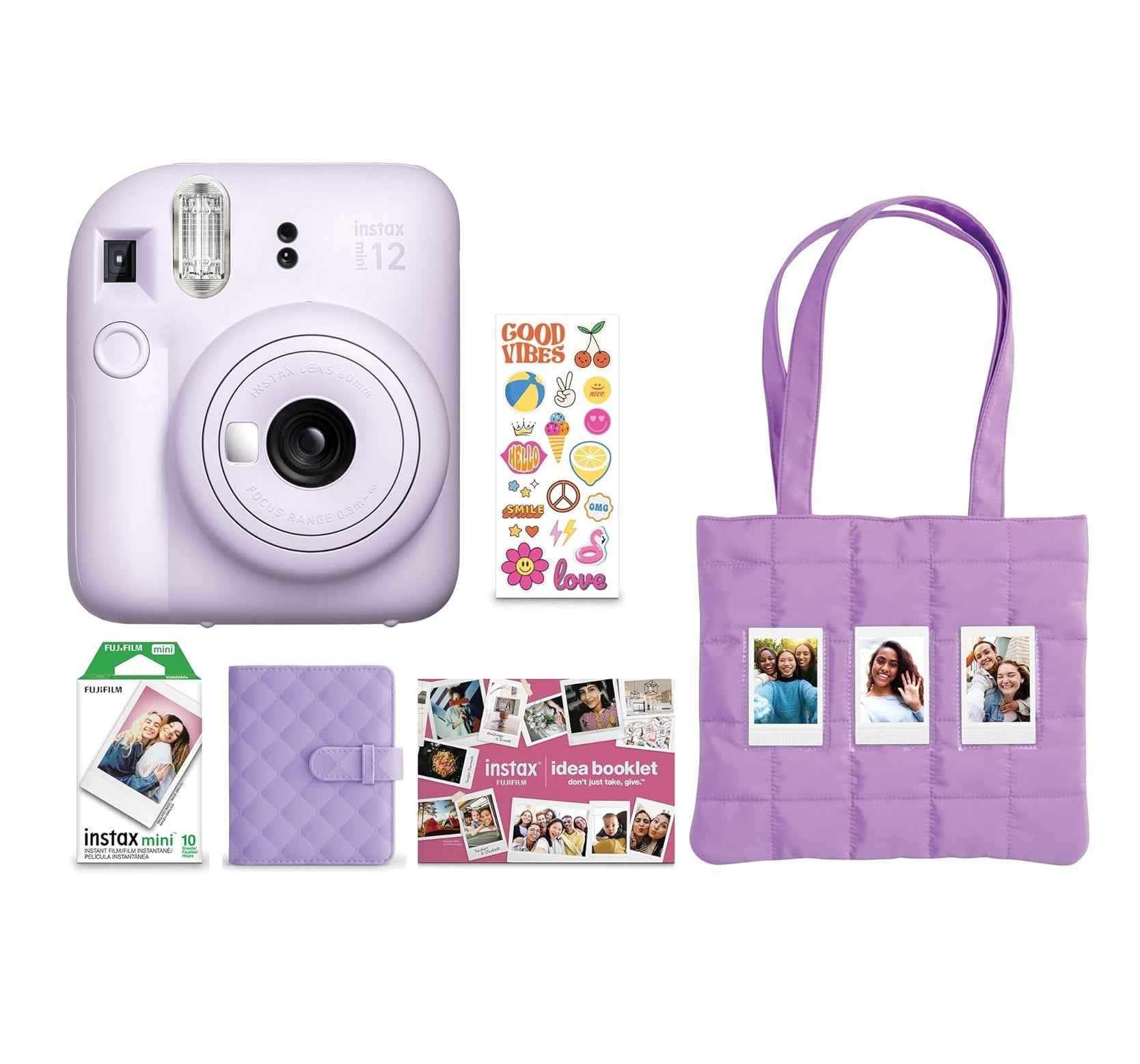 Camara Fujifilm Instax mini 12 (Lila) Combo 10 en 1