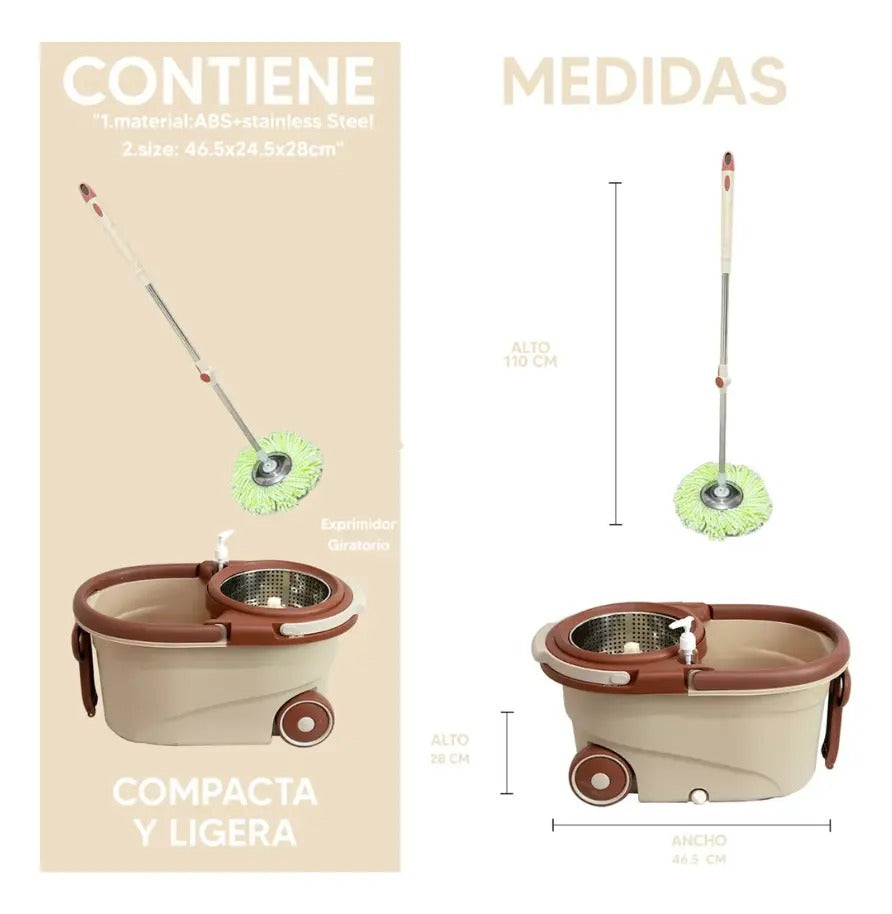 Suape Giratorio Con Ruedas Super Spin