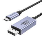 Cable Bidireccional USB-C a DisplayPort 8K 60Hz Compatible con Thunderbolt 5/4/3, MacBook Pro
