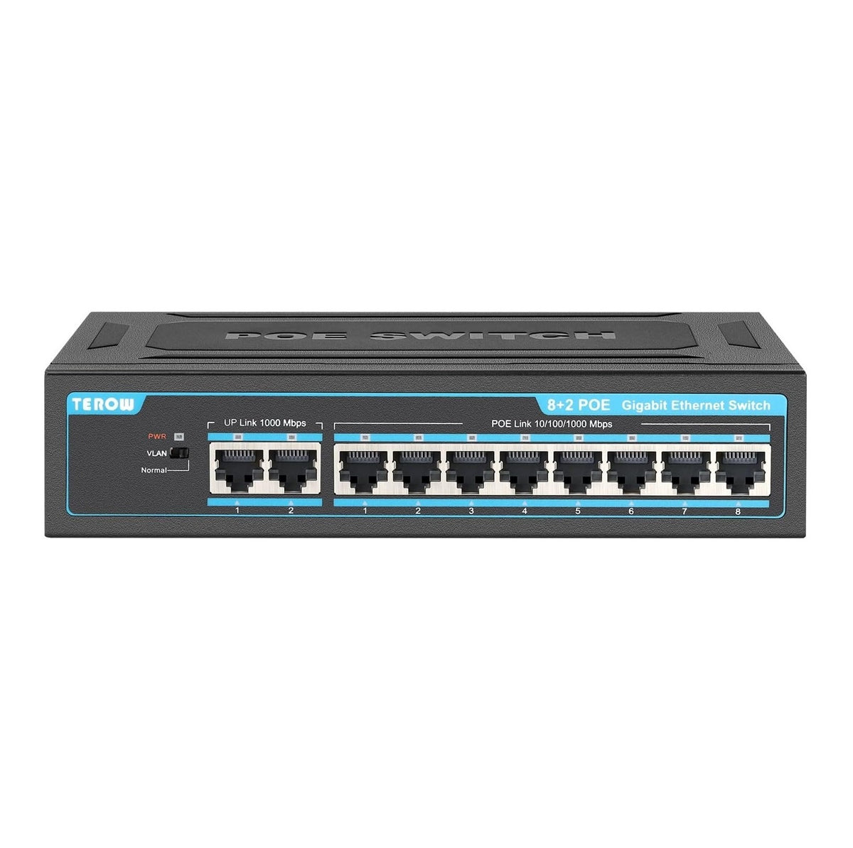Switch PoE Gigabit TEROW 8 Puertos PoE + 2 Puertos Uplink
