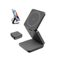 Cargador Inalámbrico Magnético Plegable iPhone 15W 3 en 1 Apple Watch Airpods