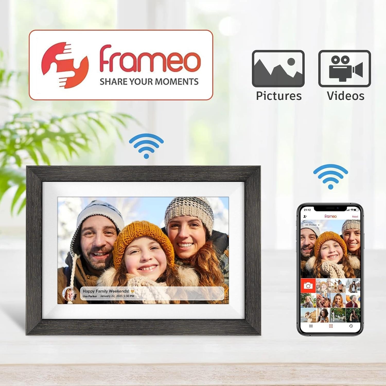 Portarretrato Digital WiFi 10.1” HD con Pantalla Táctil IPS