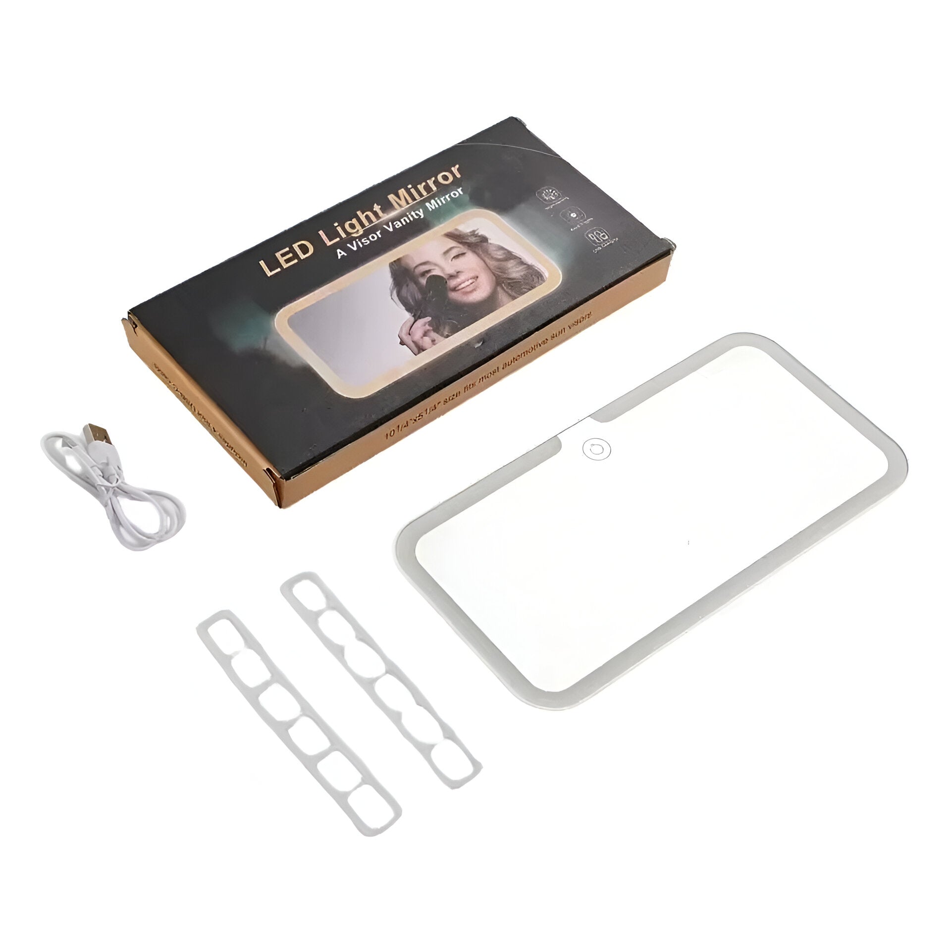 Espejo De Maquillaje LED Recargable Para Vehiculo Con Sensor Táctil
