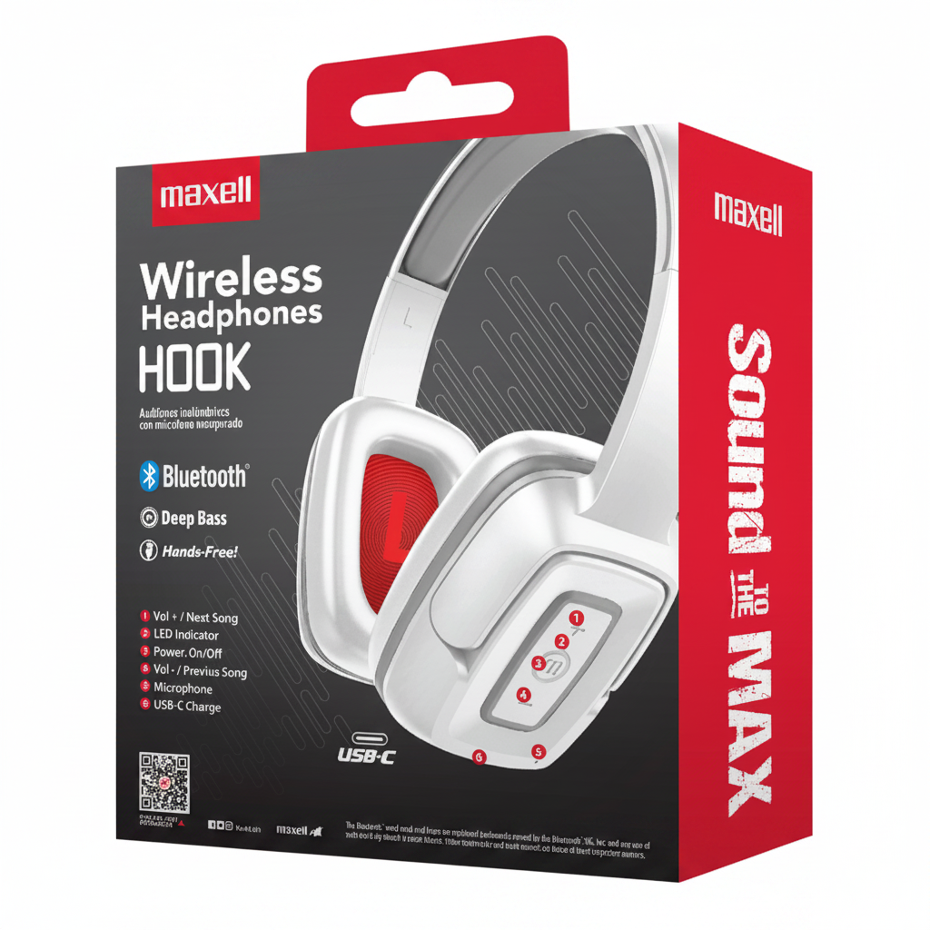 HEADPHONE MAXELL EB-BT300 WIRELESS WHITE