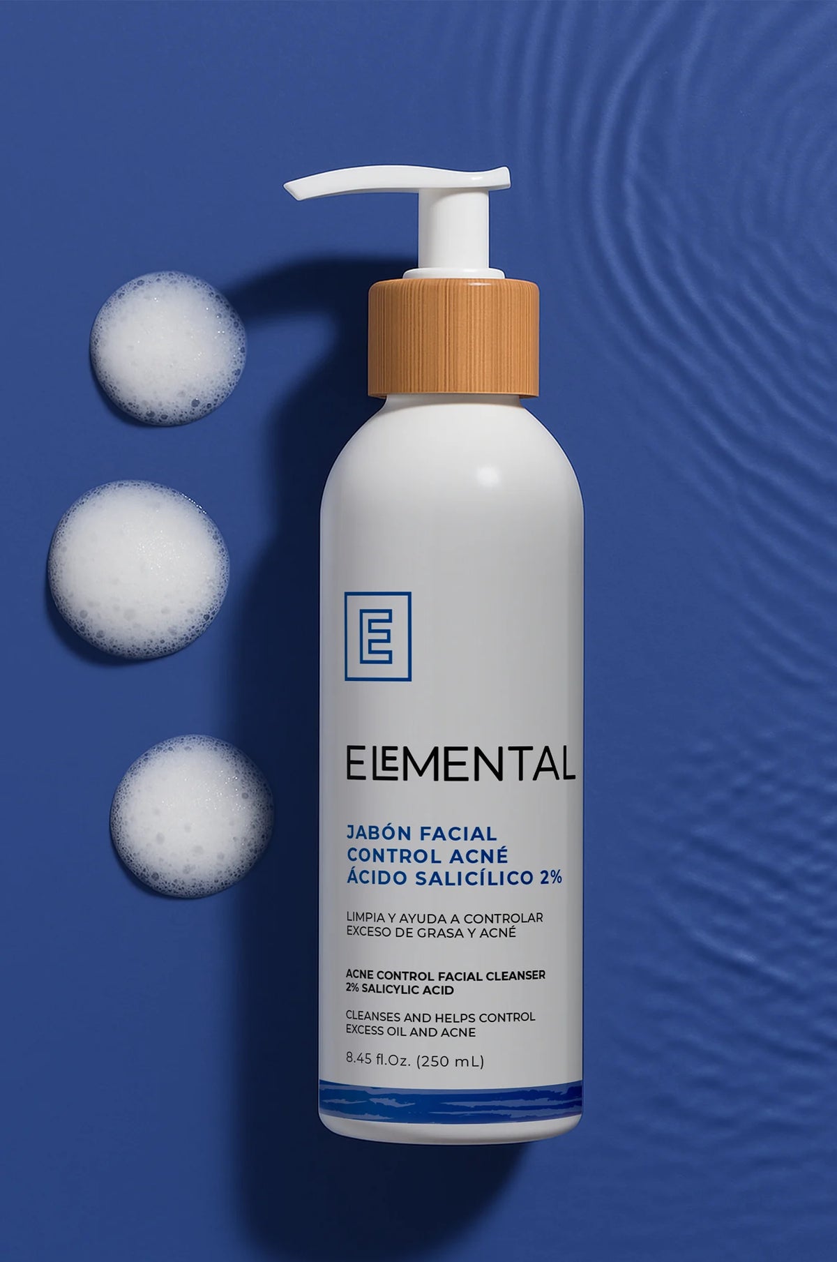 ELEMENTAL Jabón facial Control Acné con Ácido Salicilico 2% 8oz