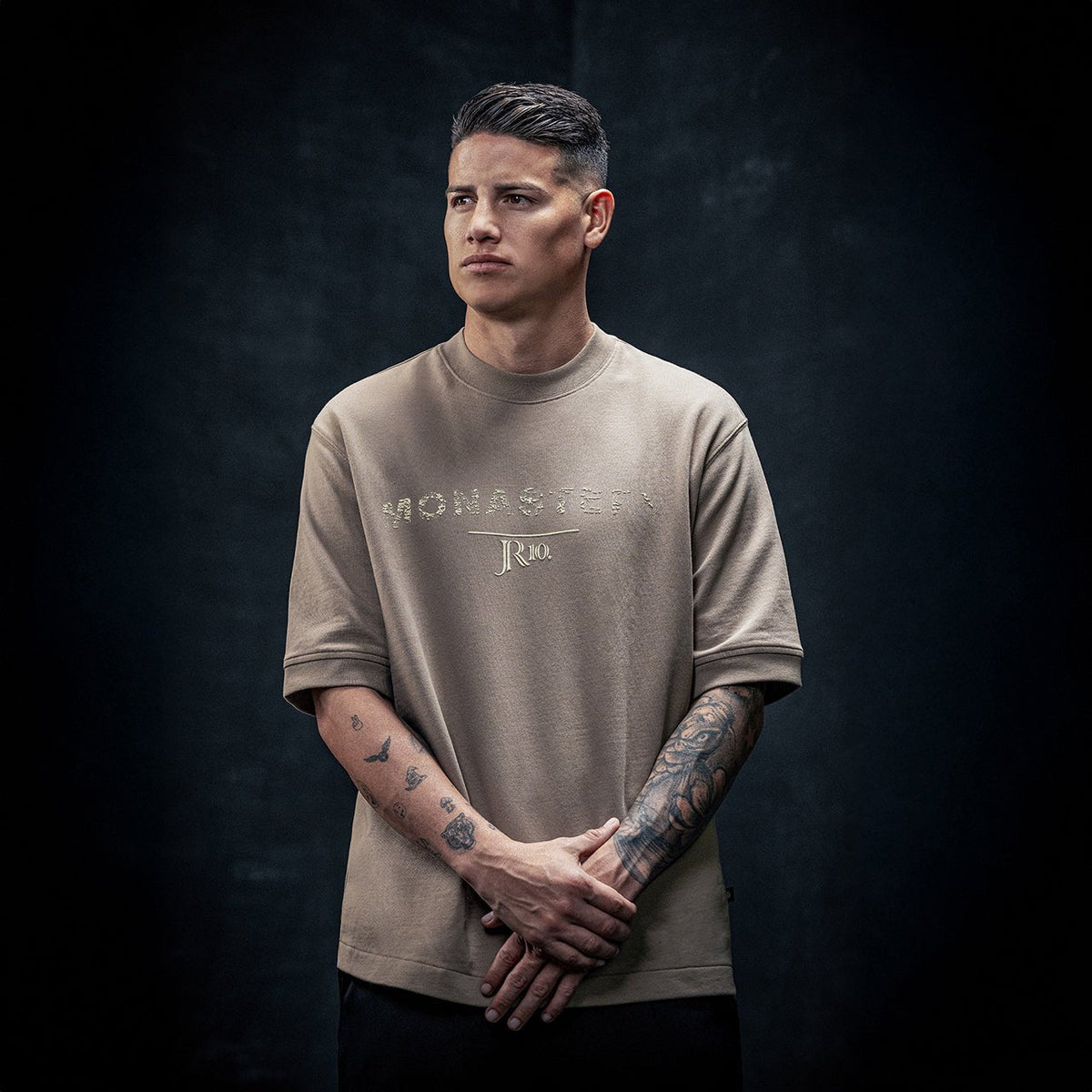 JR JEM T-SHIRT OVERSIZED MEN TAUPE GRAY - Monastery | Tienda Oficial Colombia