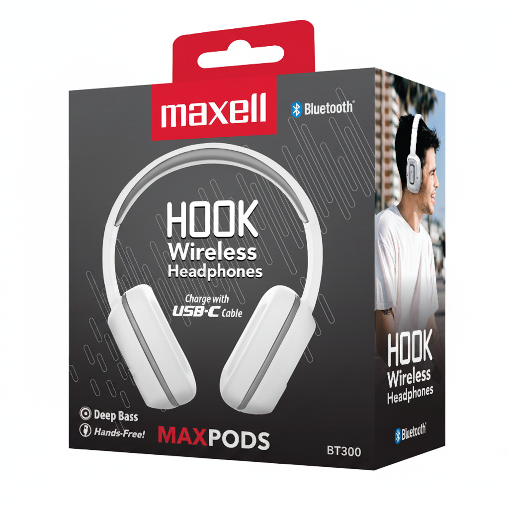 HEADPHONE MAXELL EB-BT300 WIRELESS WHITE