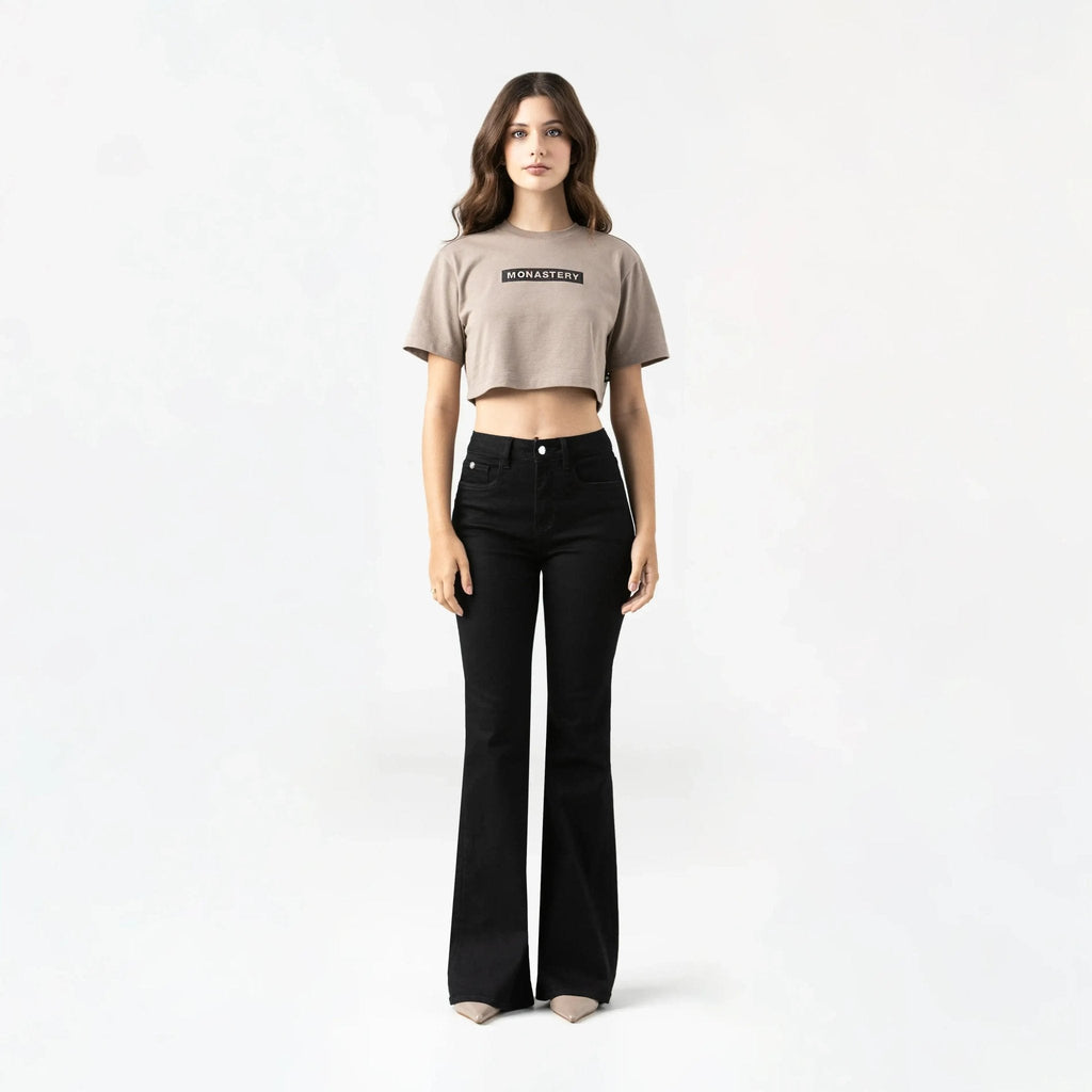 LEIRE CROP TOP WOMEN TAUPE GRAY - Monastery | Tienda Oficial Colombia