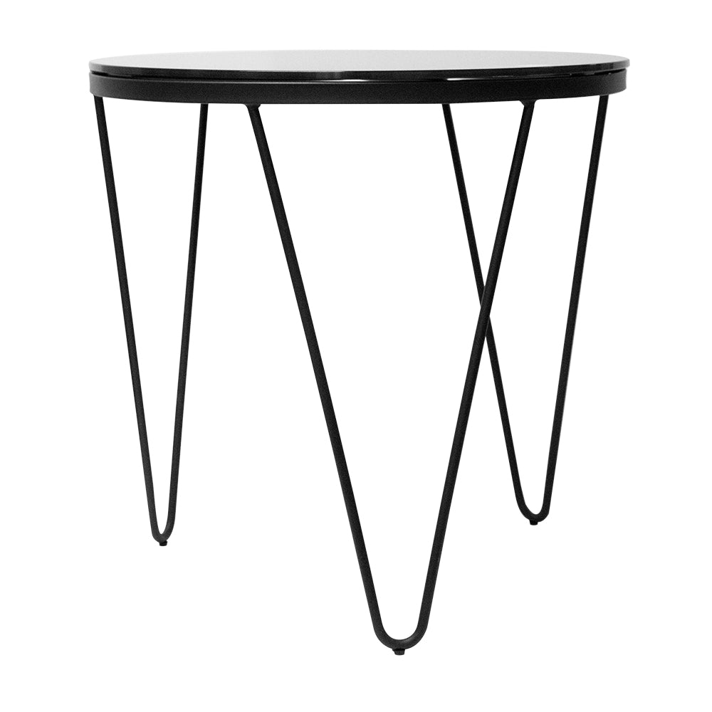 MESA DE CENTRO STARKEN GLASS TOP REDONDA BLACKWHITE