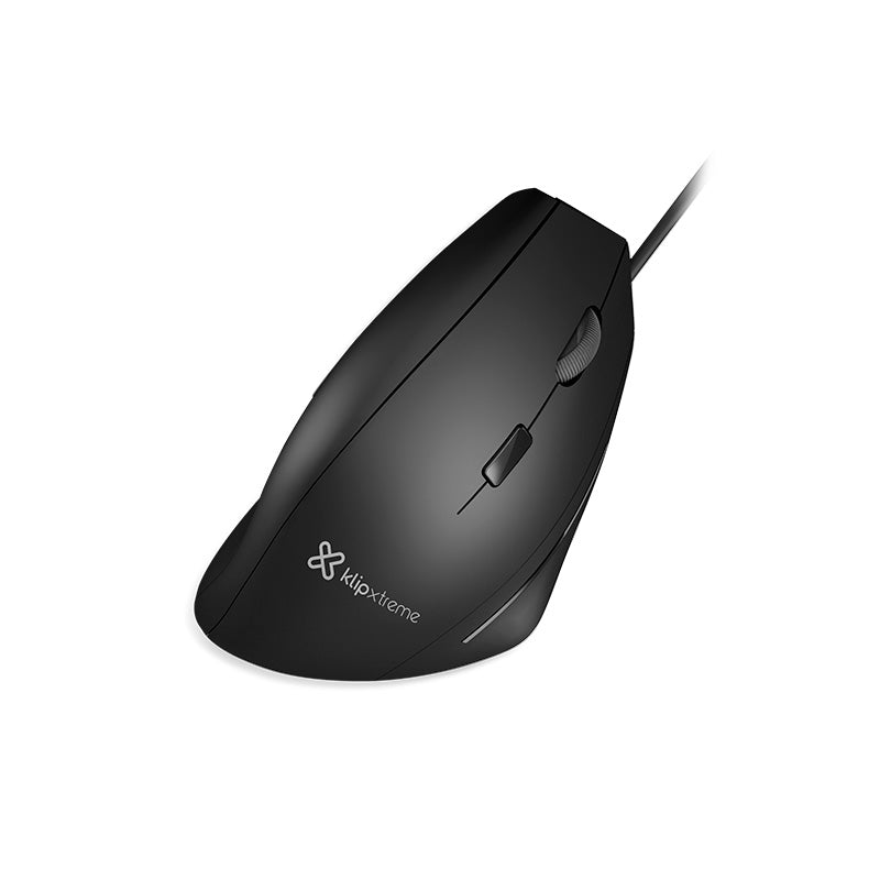 MOUSE KLIPX ERGONOMIC VERTICAL 10001600 DPI USB BLACK
