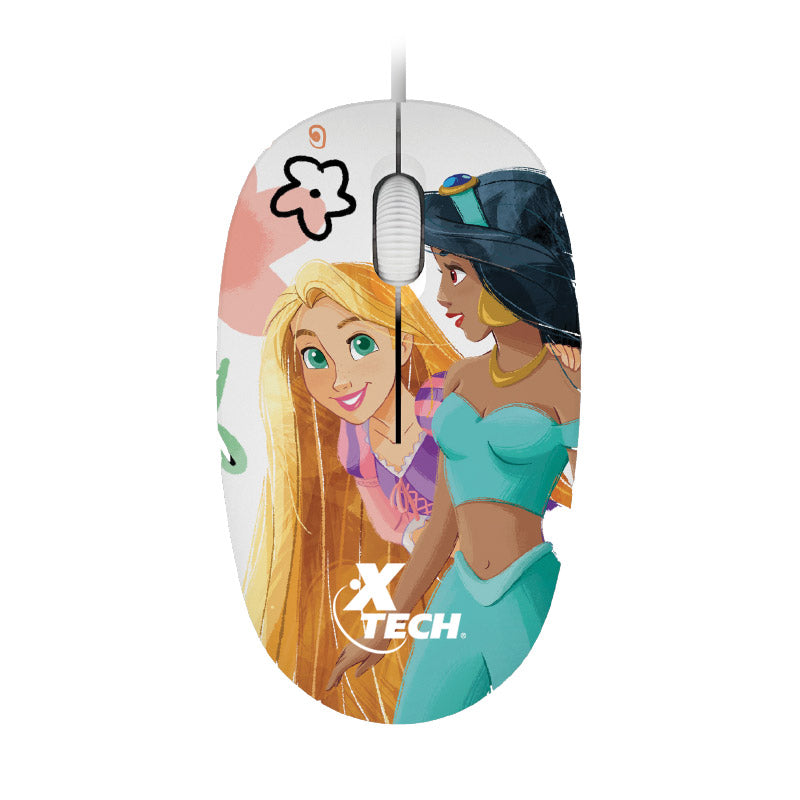 MOUSE XTECH PTICO KIDS DISNEY PRINCESS WIRED USB AQUA