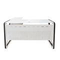 MUEBLE  EJECUTIVO STARKEN GLASS TOP WHITE