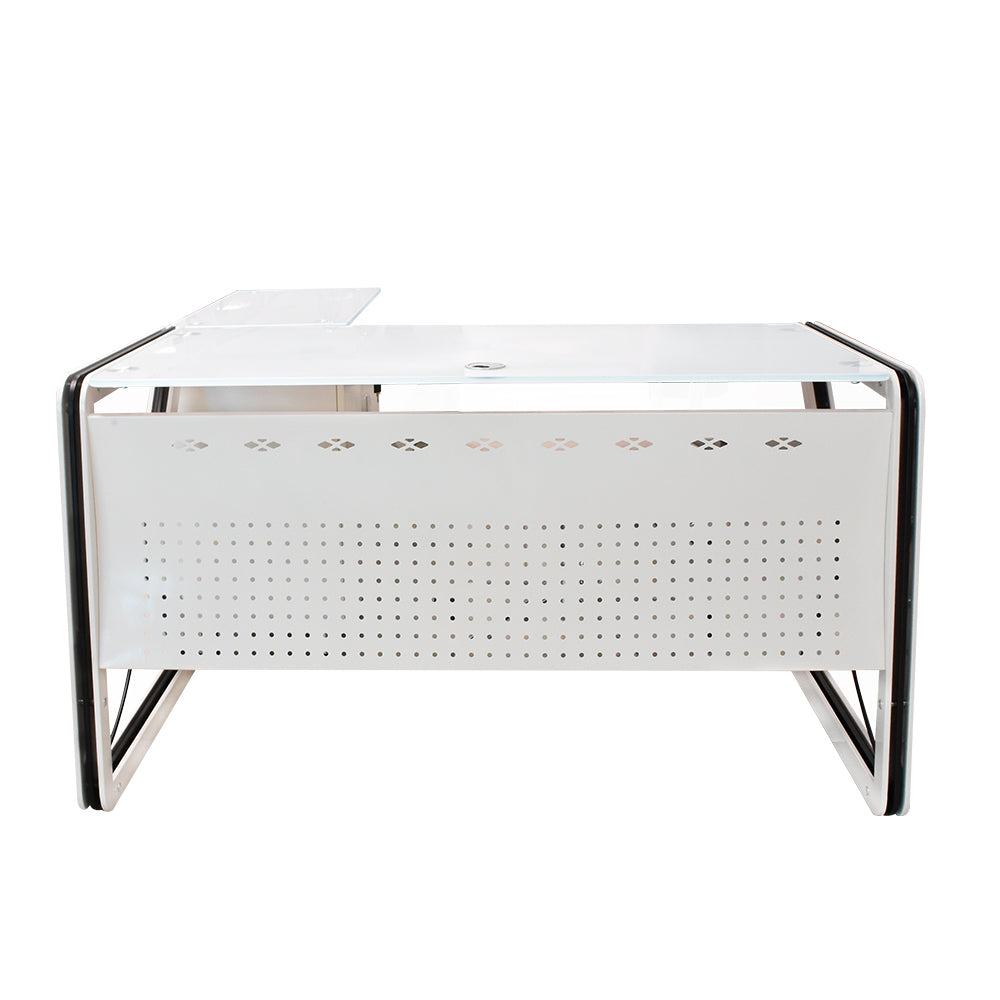 MUEBLE  EJECUTIVO STARKEN GLASS TOP WHITE