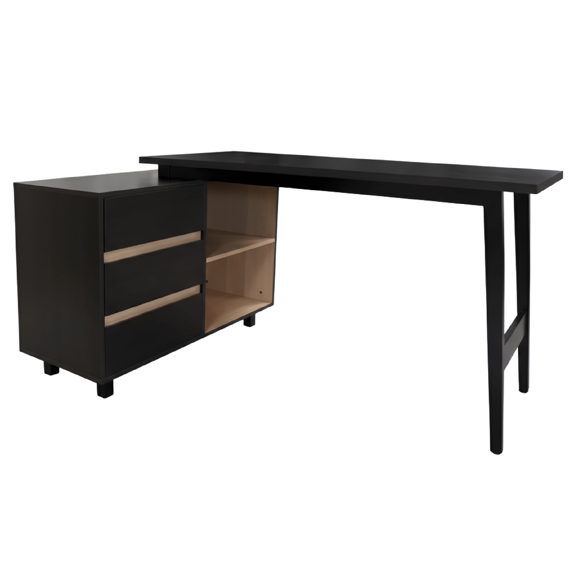 MUEBLE  EJECUTIVO STARKEN STEEL LEGS MELAMINA 16M BLACK