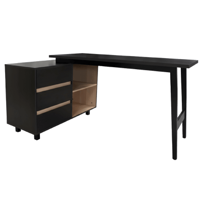 MUEBLE  EJECUTIVO STARKEN STEEL LEGS MELAMINA 16M BLACK