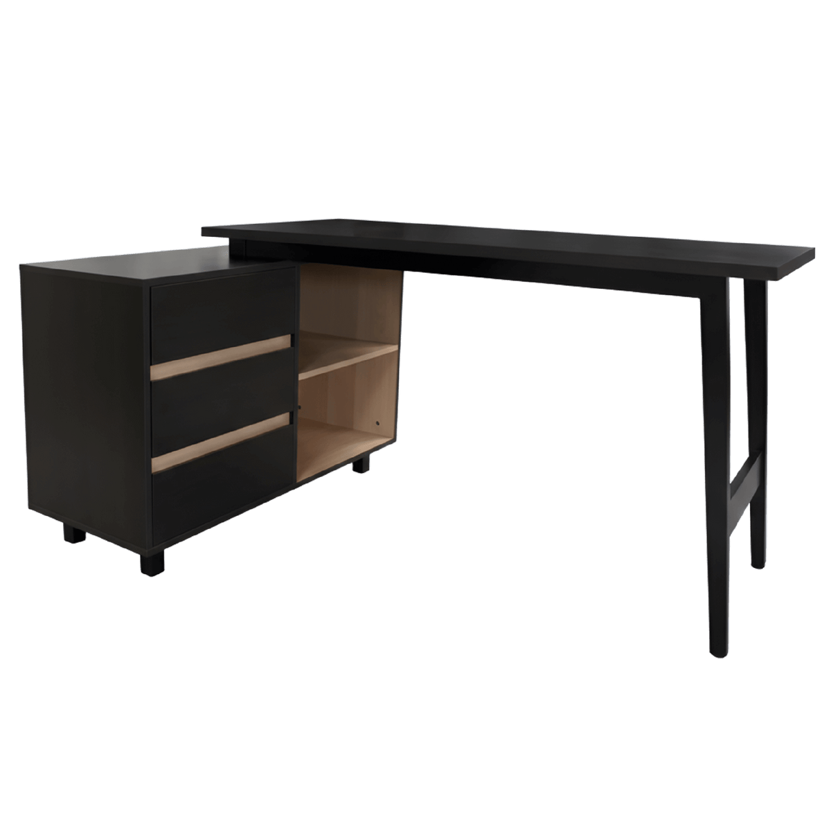MUEBLE  EJECUTIVO STARKEN STEEL LEGS MELAMINA BLACK
