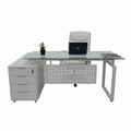 MUEBLE  STARKEN GLASS TOP GRAINED WHITE