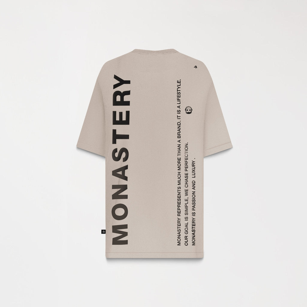 NAPBRAND T-SHIRT OVERSIZED MEN BEIGE - Monastery | Tienda Oficial Colombia
