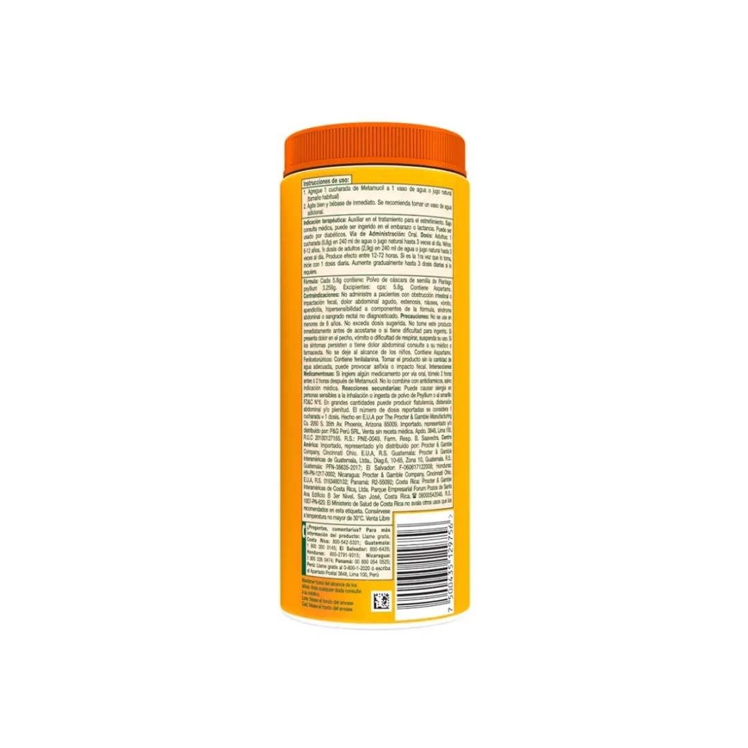Metamucil Naranja S/A 425g (72 dosis)