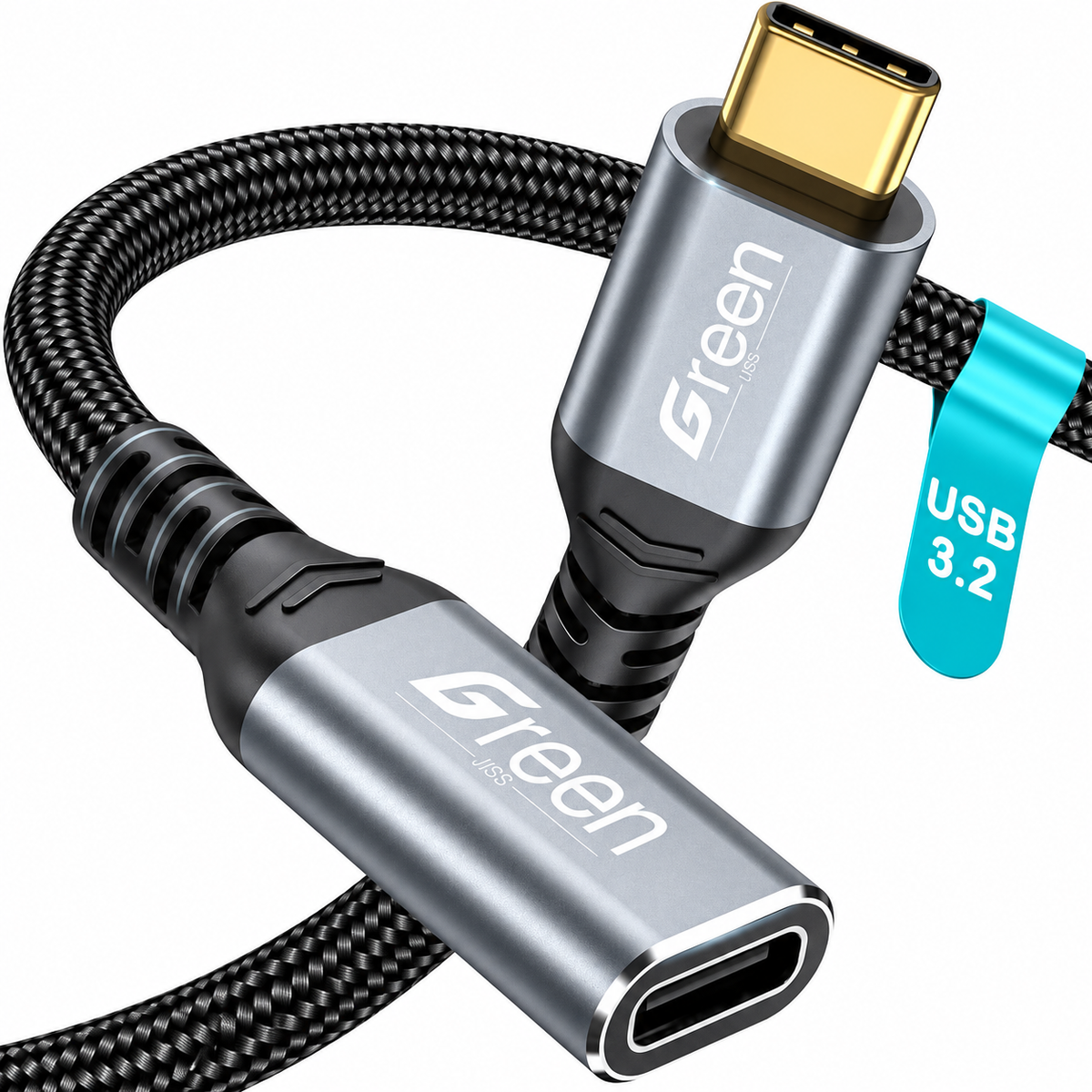 Cable Extensor USB-C 3.3 Pies 240W Con Video 4K Y Transferencia De Alta Velocidad